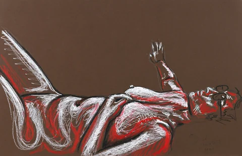 Lying-supine figure, side view by Riley Adamson