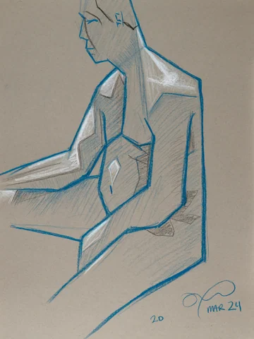 Seated figure, front view