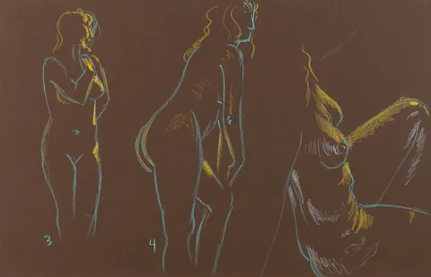 Gesture sheet, 3 poses by Riley Adamson