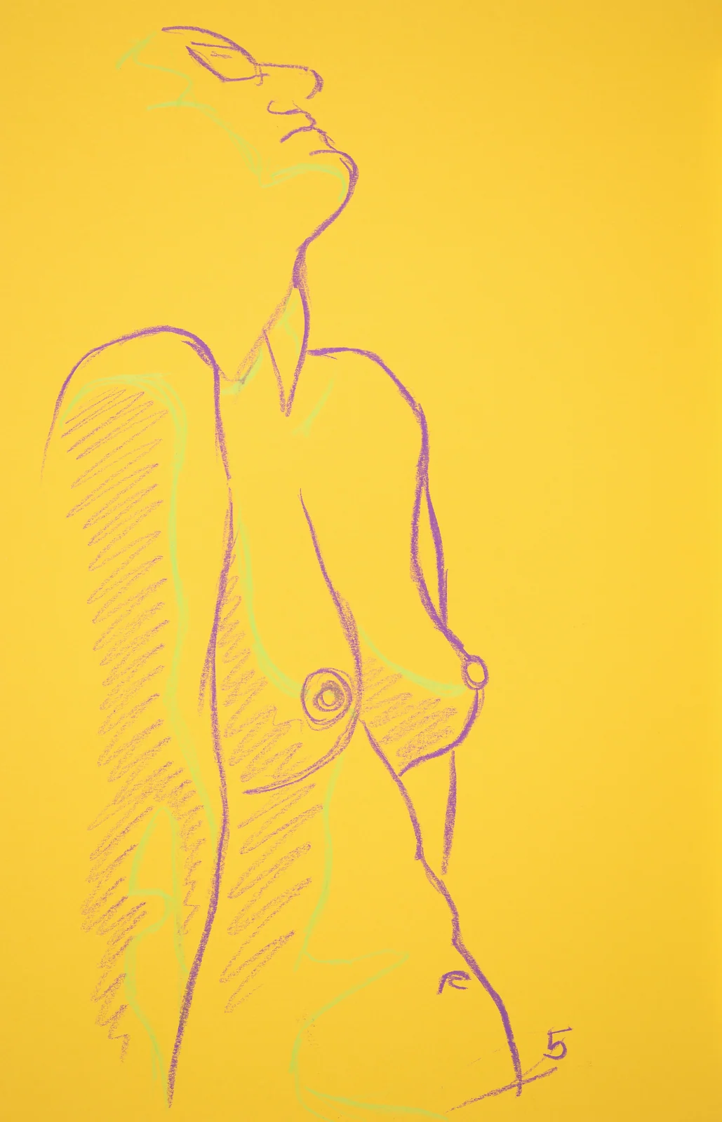 Figure drawing, side view by Riley Adamson