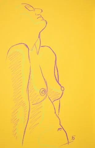 Figure drawing, side view by Riley Adamson