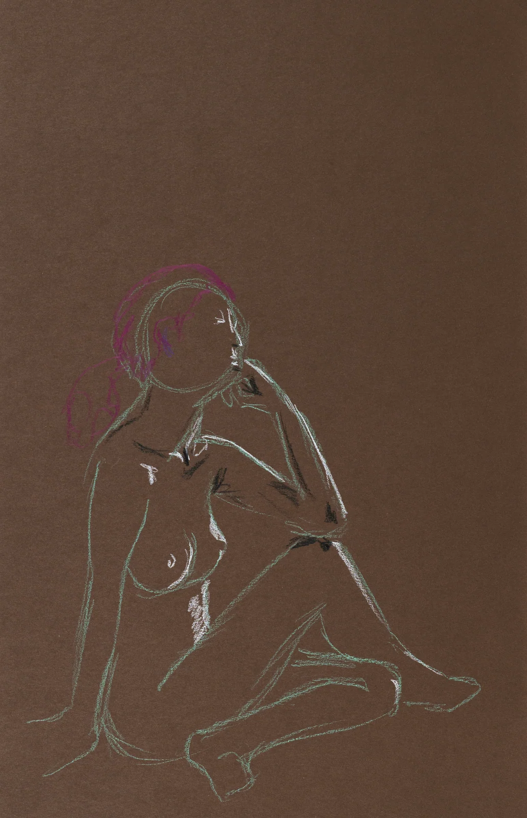 Seated figure, front view by Riley Adamson