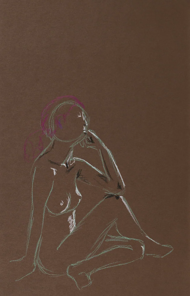 Seated figure, front view by Riley Adamson