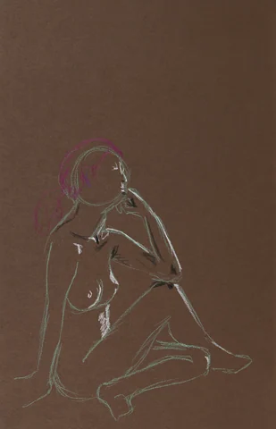 Seated figure, front view by Riley Adamson