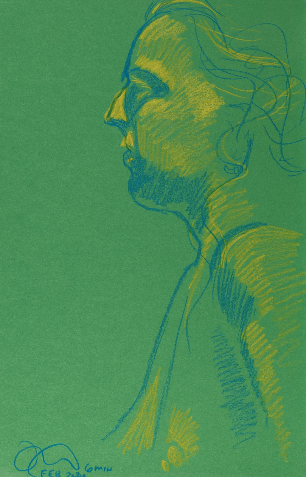 Seated figure, side view by Riley Adamson