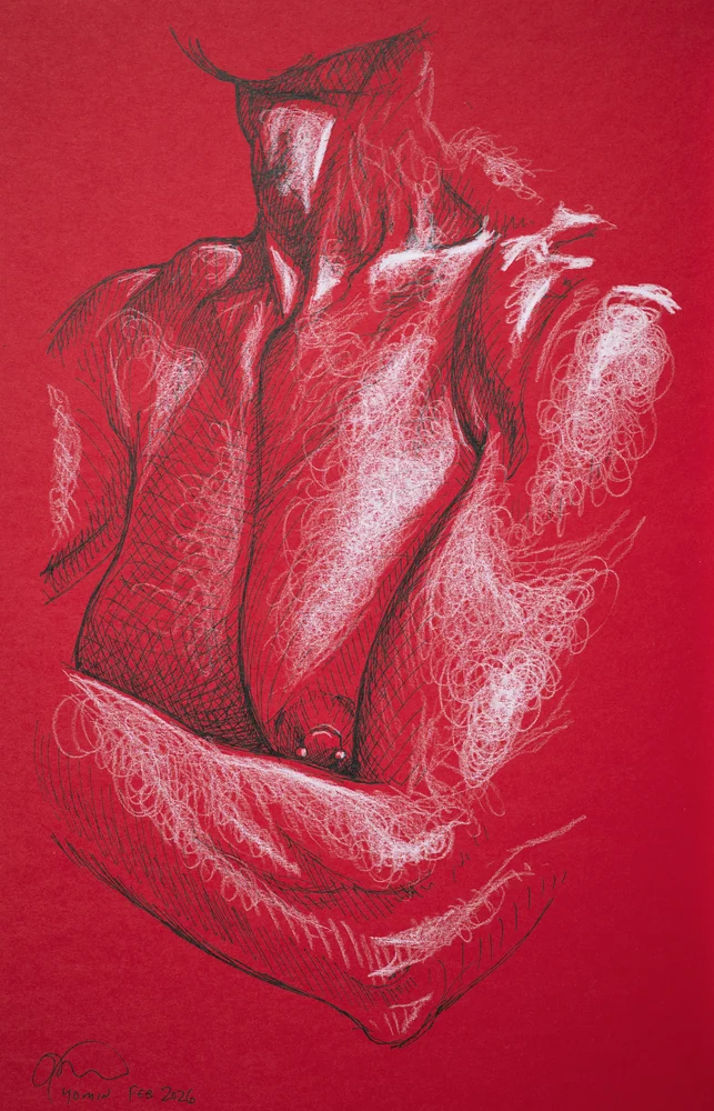 Seated figure, front view by Riley Adamson