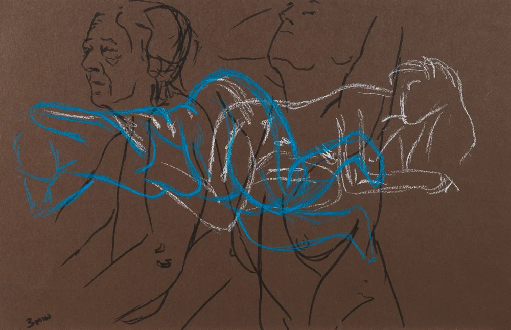 Gesture sheet, 3 poses by Riley Adamson