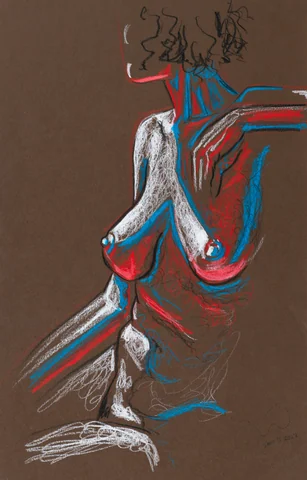 Seated figure, front view by Riley Adamson