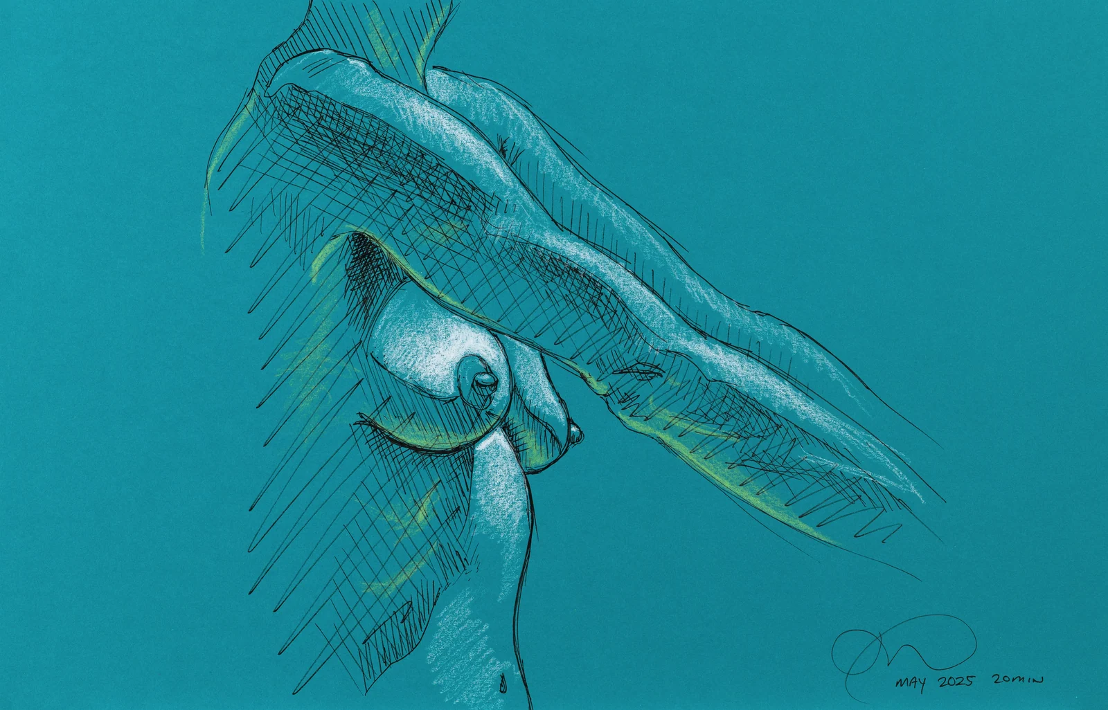 Seated figure, side view by Riley Adamson