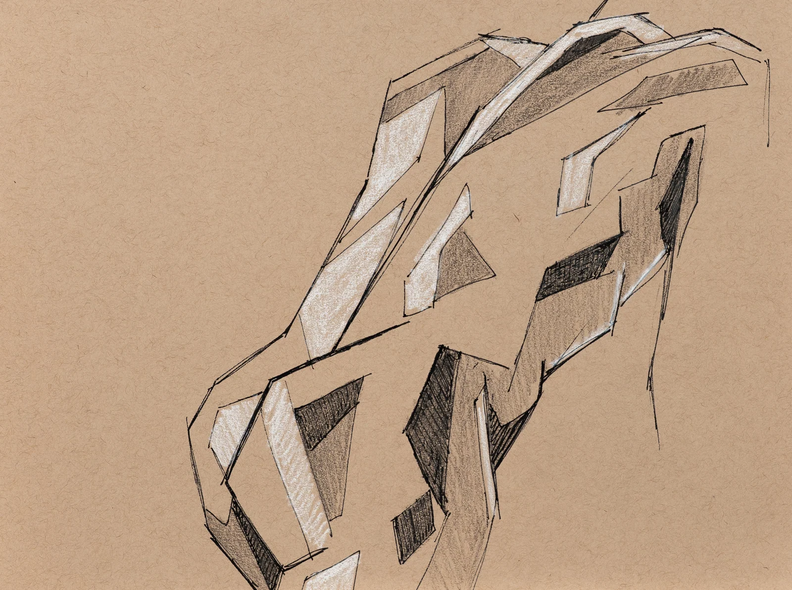 Figure drawing, side view by Riley Adamson