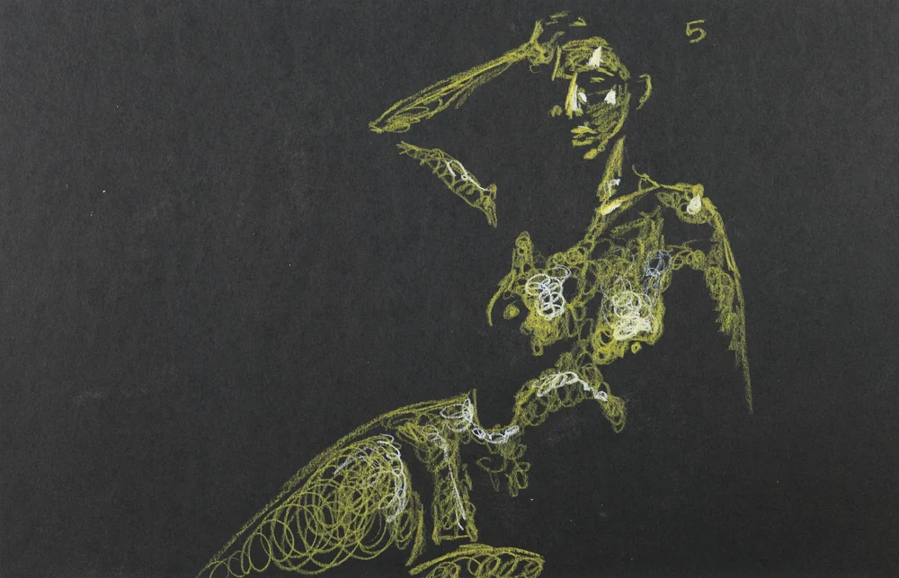 Seated figure, front view by Riley Adamson