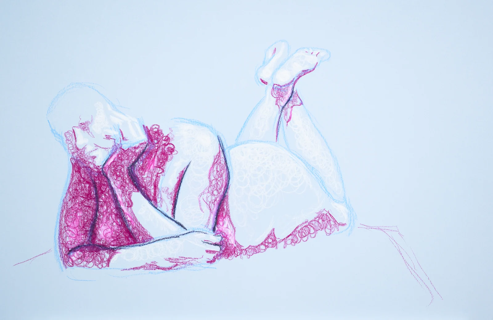 Figure drawing, from-above view by Riley Adamson