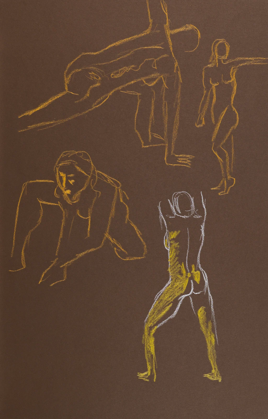 Gesture sheet, 4 poses by Riley Adamson