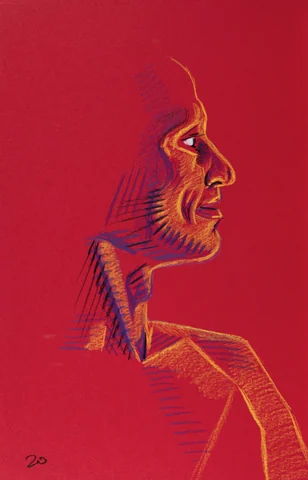 Seated figure, side view