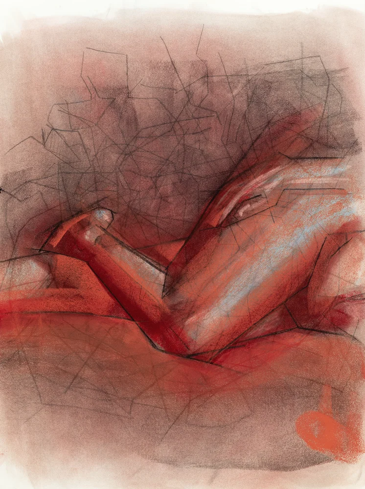 Figure drawing, side view by Riley Adamson