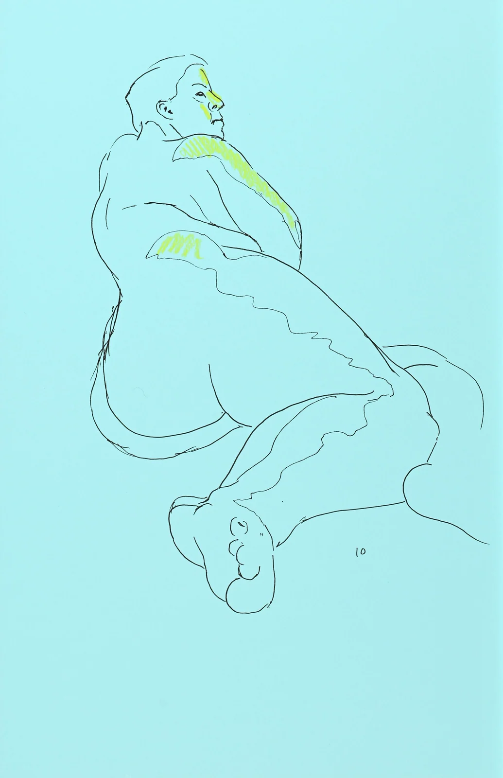Seated figure, side view by Riley Adamson
