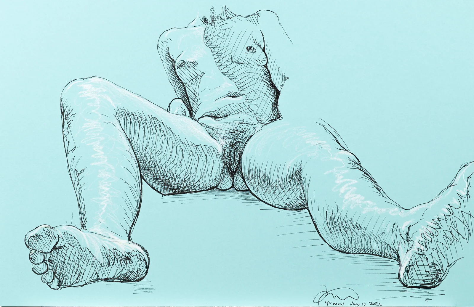 Seated figure, front view by Riley Adamson
