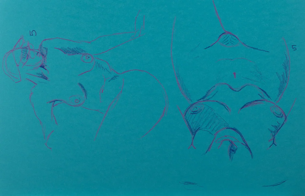 Gesture sheet, 2 poses by Riley Adamson