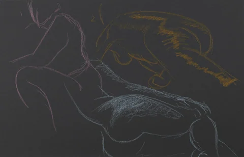 Gesture sheet, 2 poses by Riley Adamson