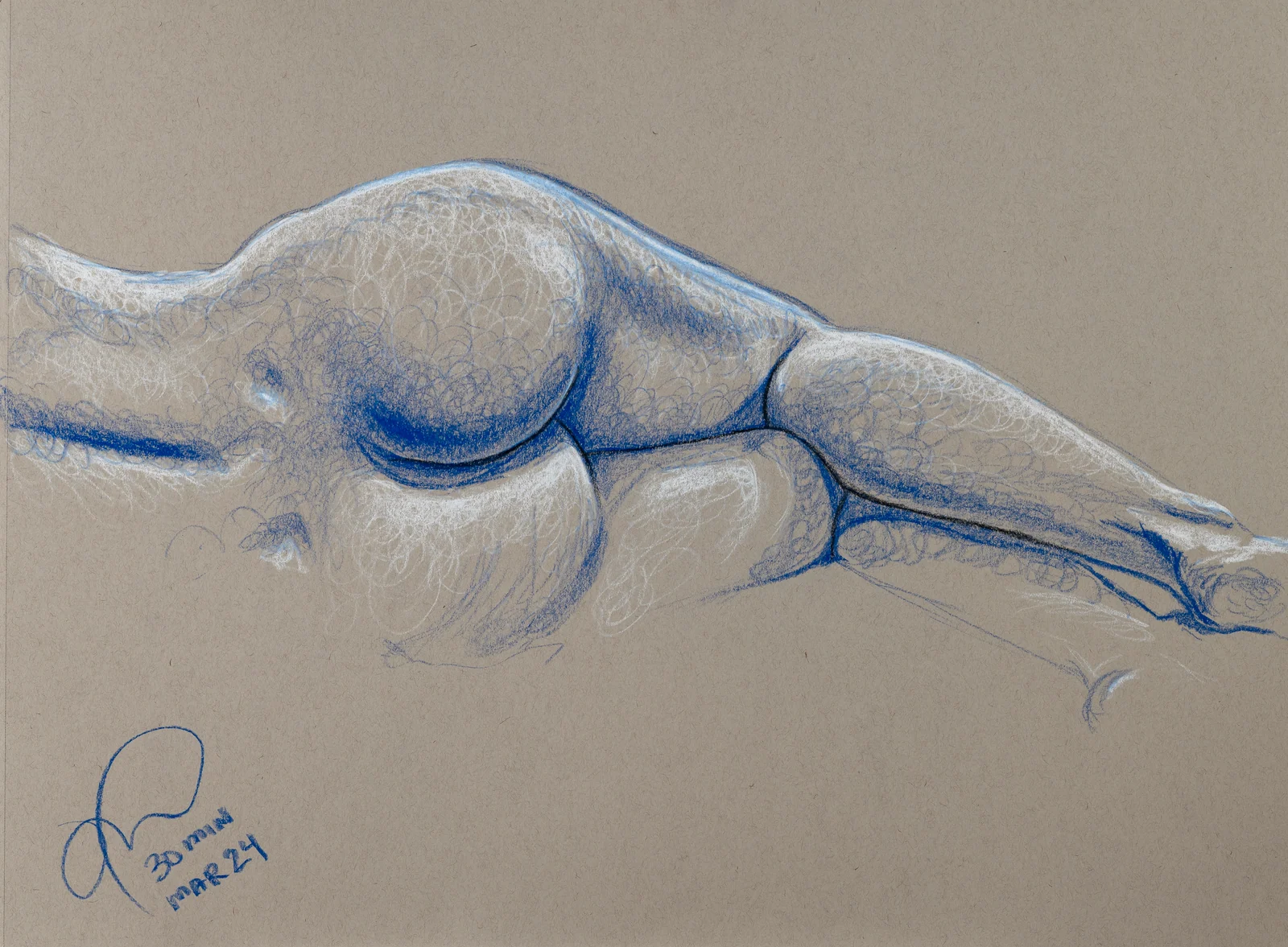 Lying-side figure, back view by Riley Adamson