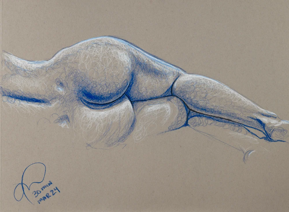 Lying-side figure, back view by Riley Adamson