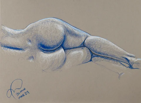 Lying-side figure, back view by Riley Adamson