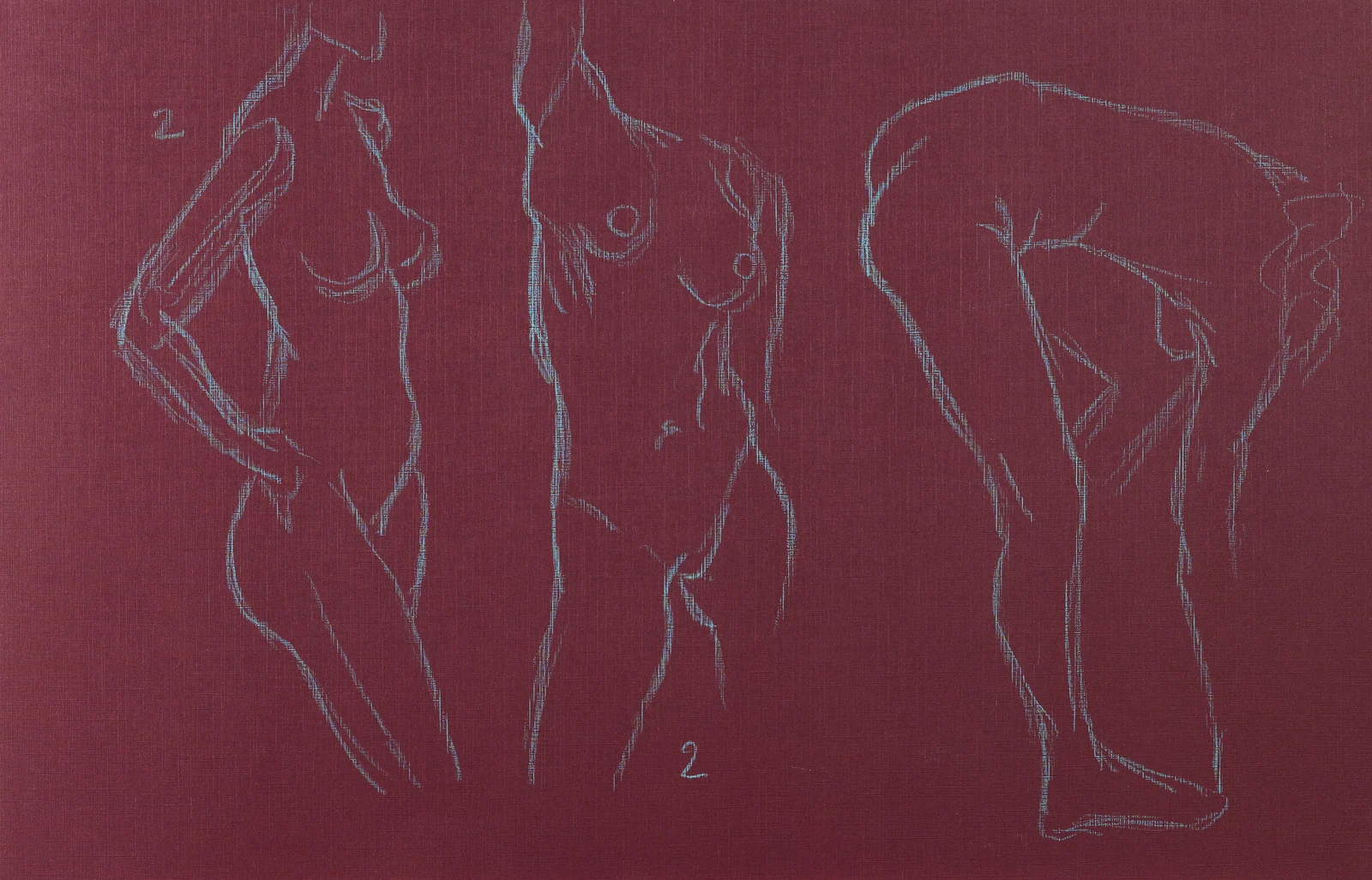 Gesture sheet, 3 poses by Riley Adamson