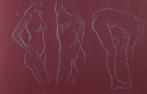 Gesture sheet, 3 poses by Riley Adamson
