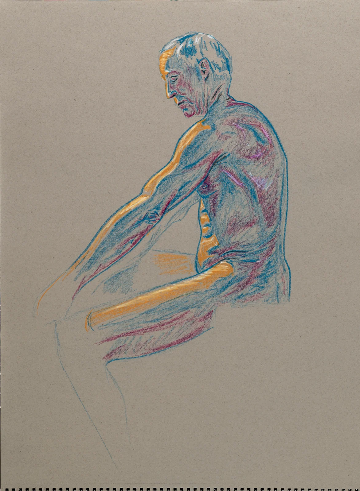 Seated figure, side view by Riley Adamson