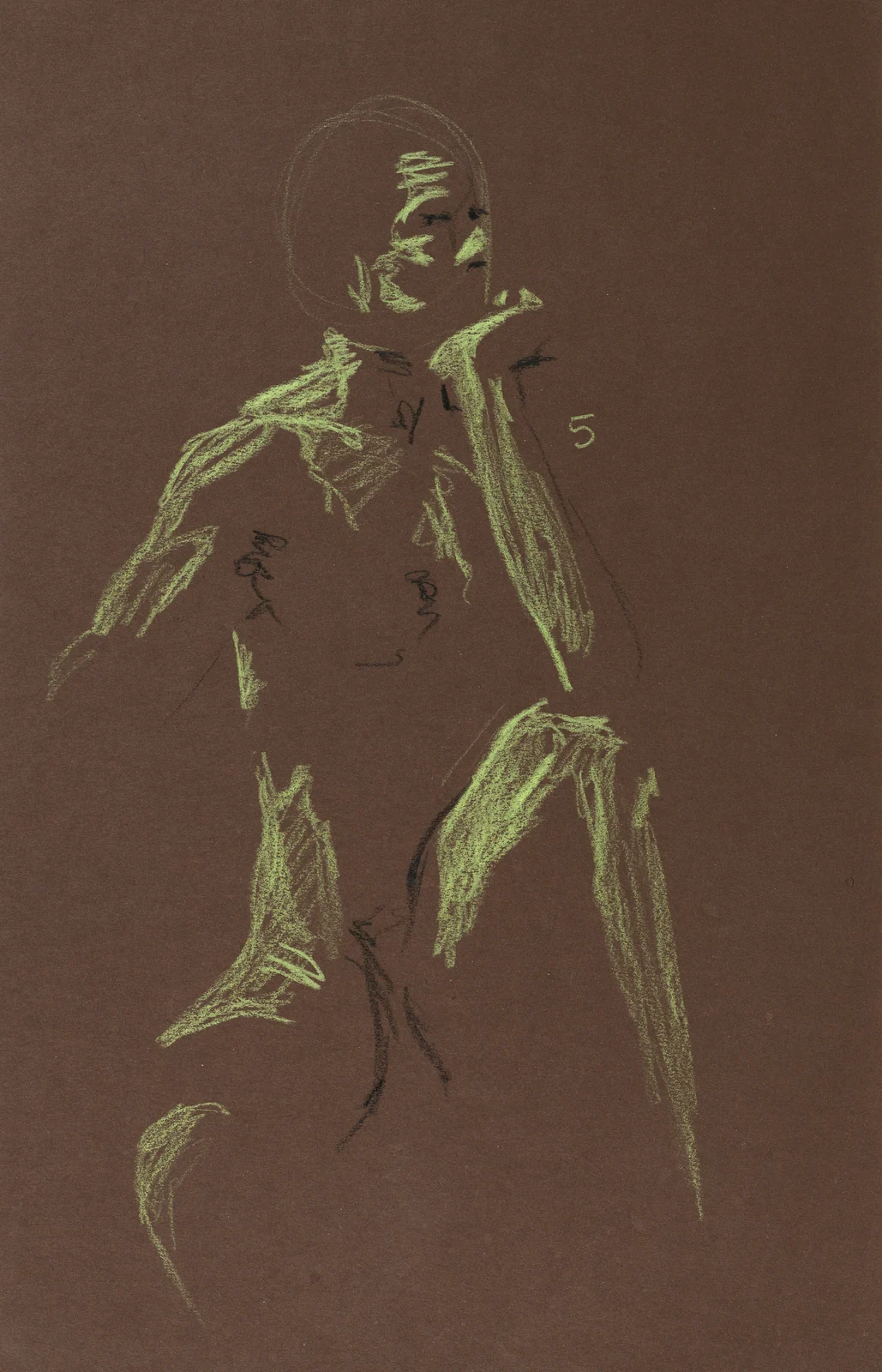 Seated figure, front view by Riley Adamson