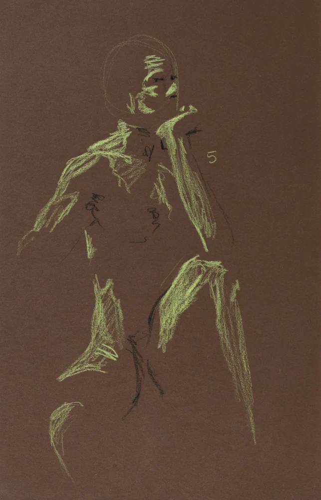 Seated figure, front view by Riley Adamson