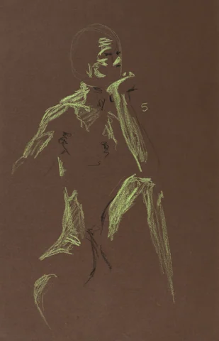 Seated figure, front view by Riley Adamson