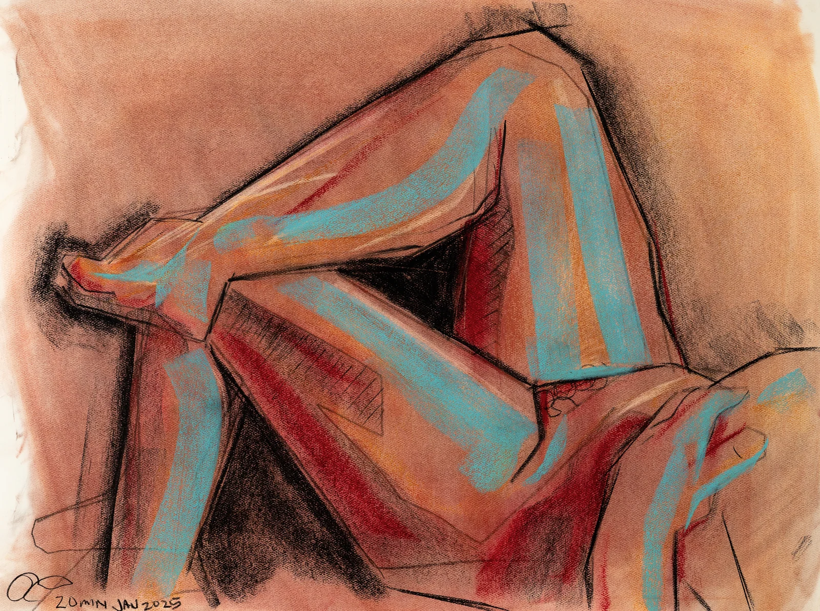 Lying-supine figure, side view by Riley Adamson