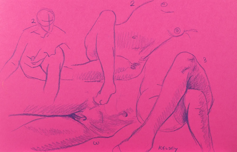 Gesture sheet, 2 poses by Riley Adamson