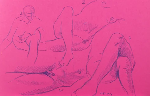 Gesture sheet, 2 poses by Riley Adamson