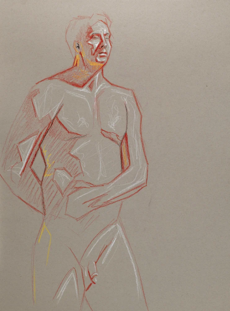 Seated figure, front view by Riley Adamson