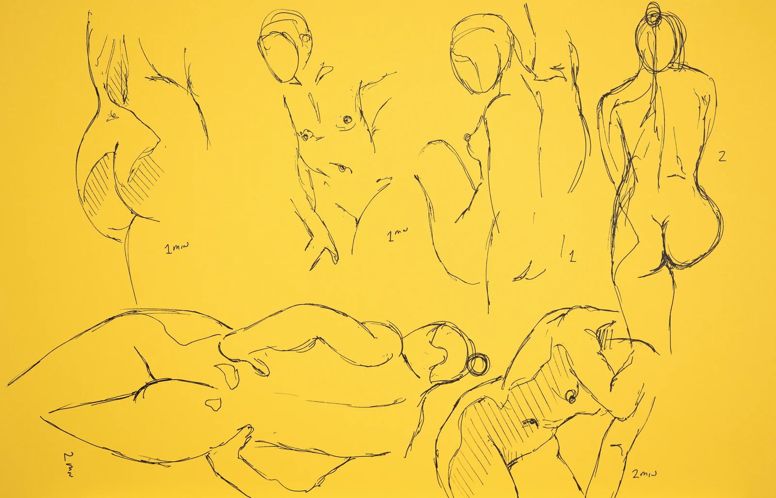 Gesture sheet, 6 poses by Riley Adamson
