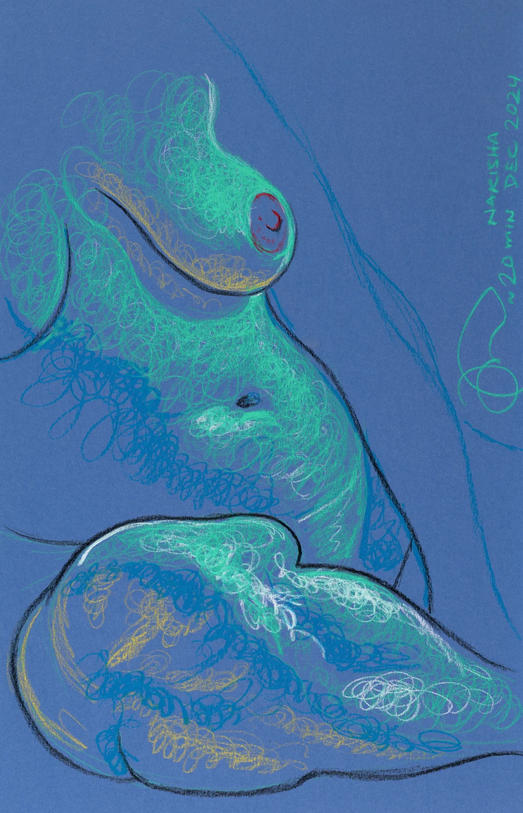 Seated figure, side view by Riley Adamson