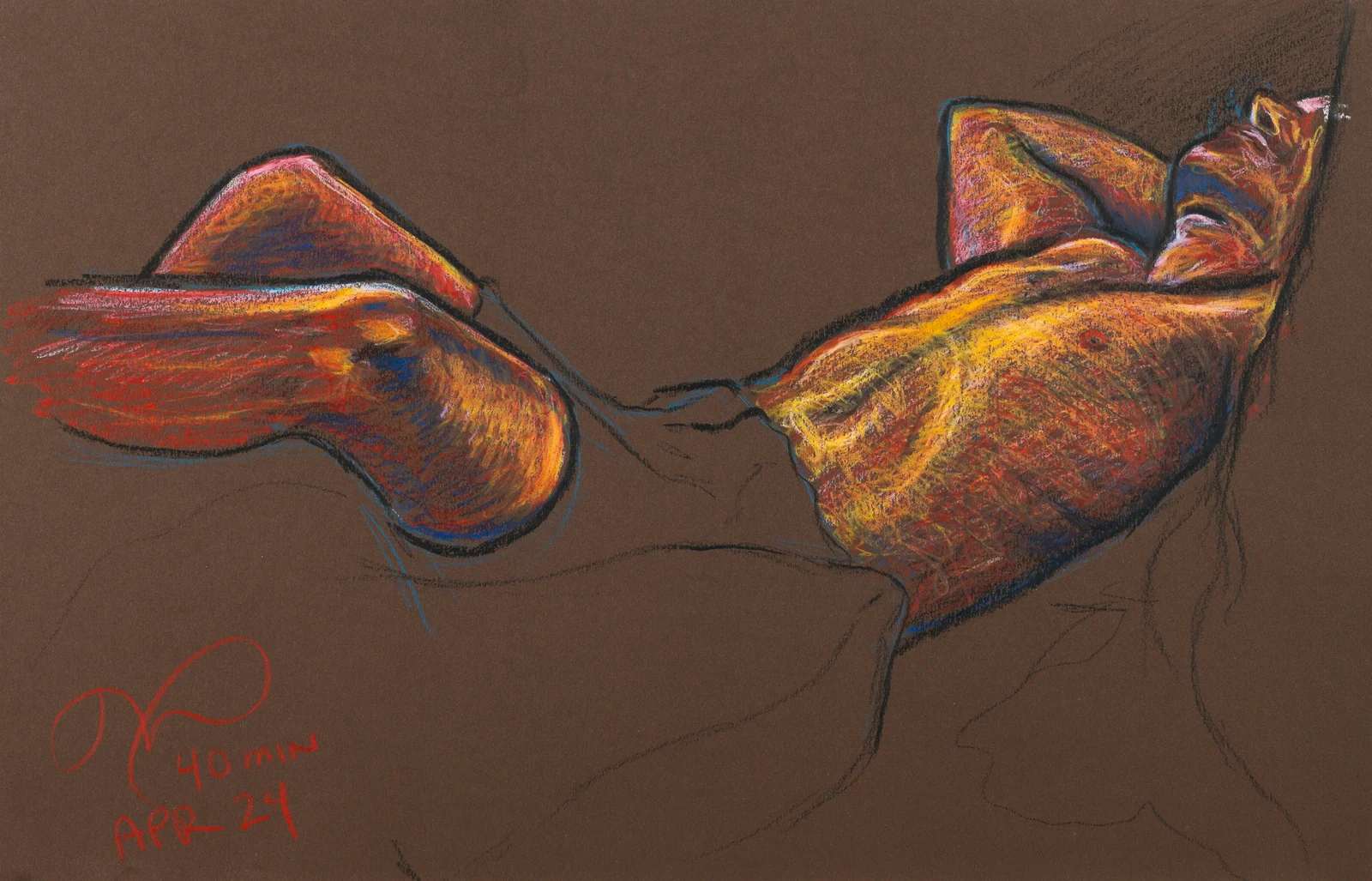 Lying-supine figure, side view by Riley Adamson