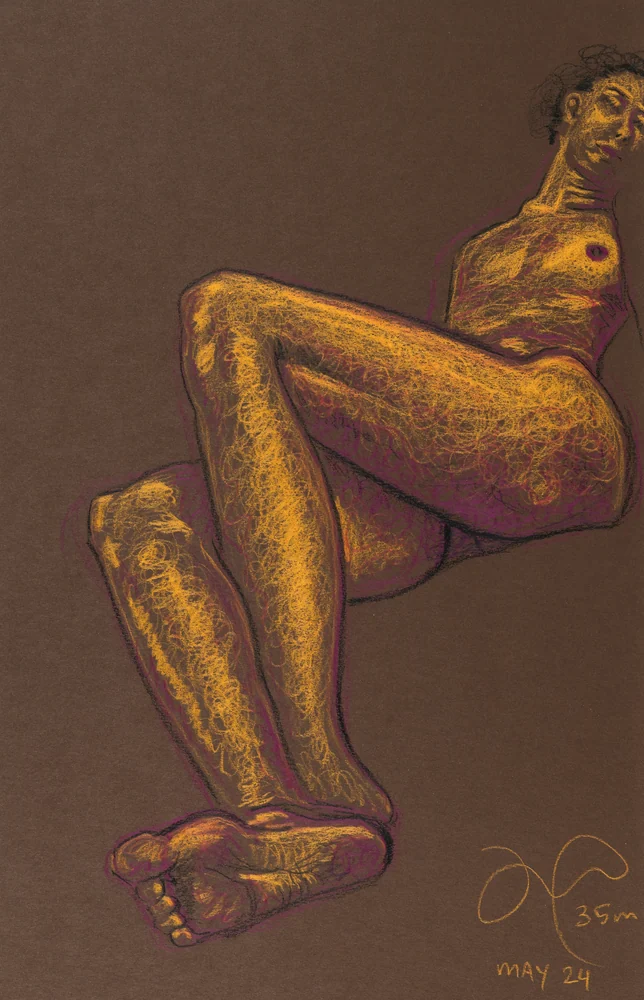 Seated figure, front view by Riley Adamson