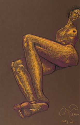 Seated figure, front view by Riley Adamson