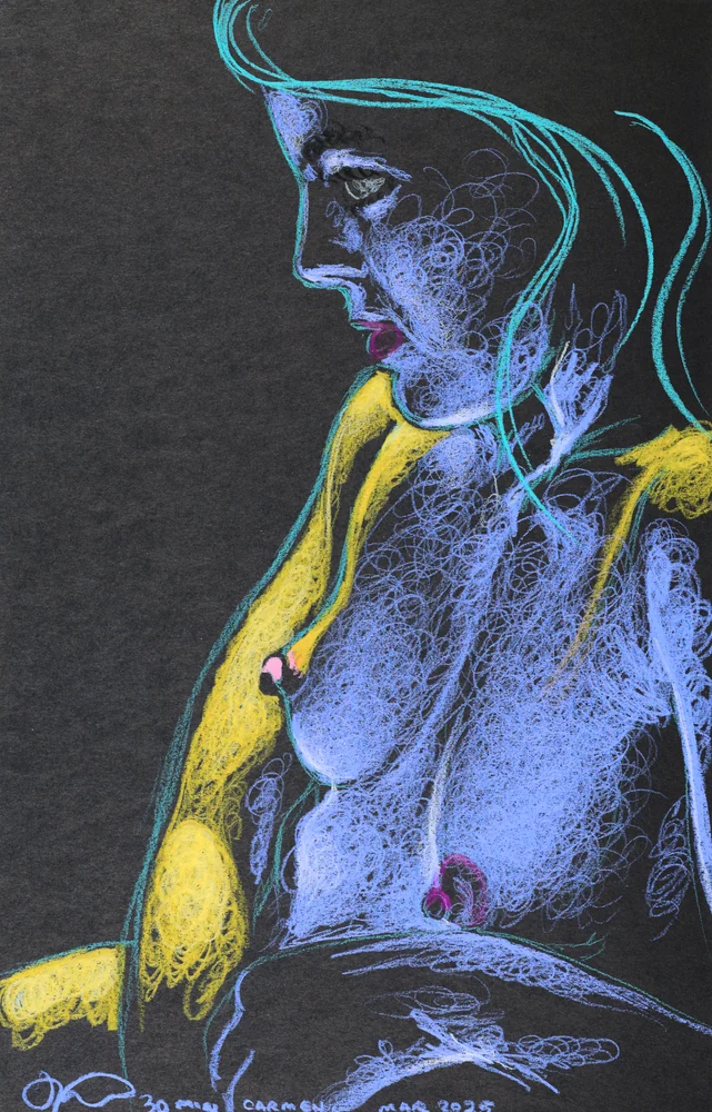 Seated figure, side view by Riley Adamson