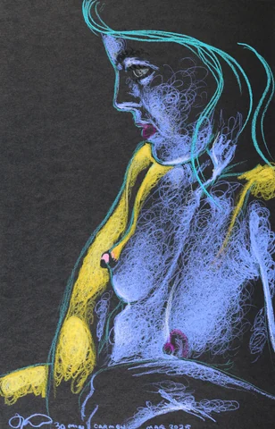 Seated figure, side view by Riley Adamson