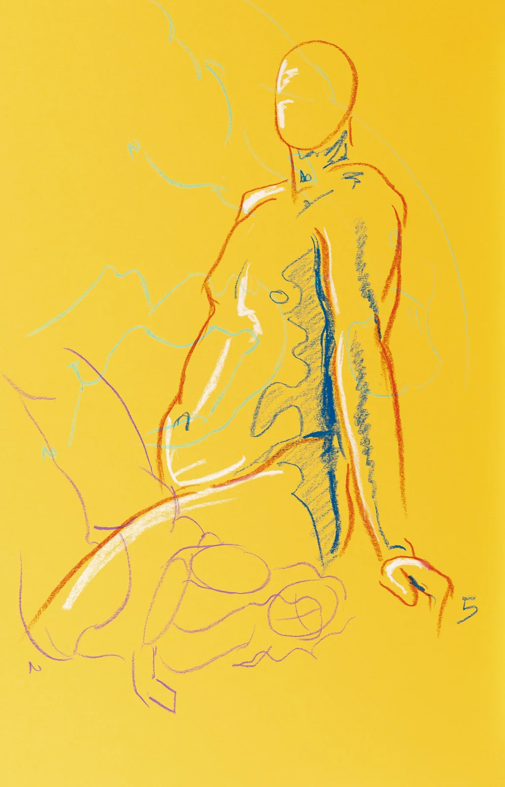 Seated figure, front view by Riley Adamson