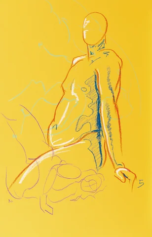 Seated figure, front view