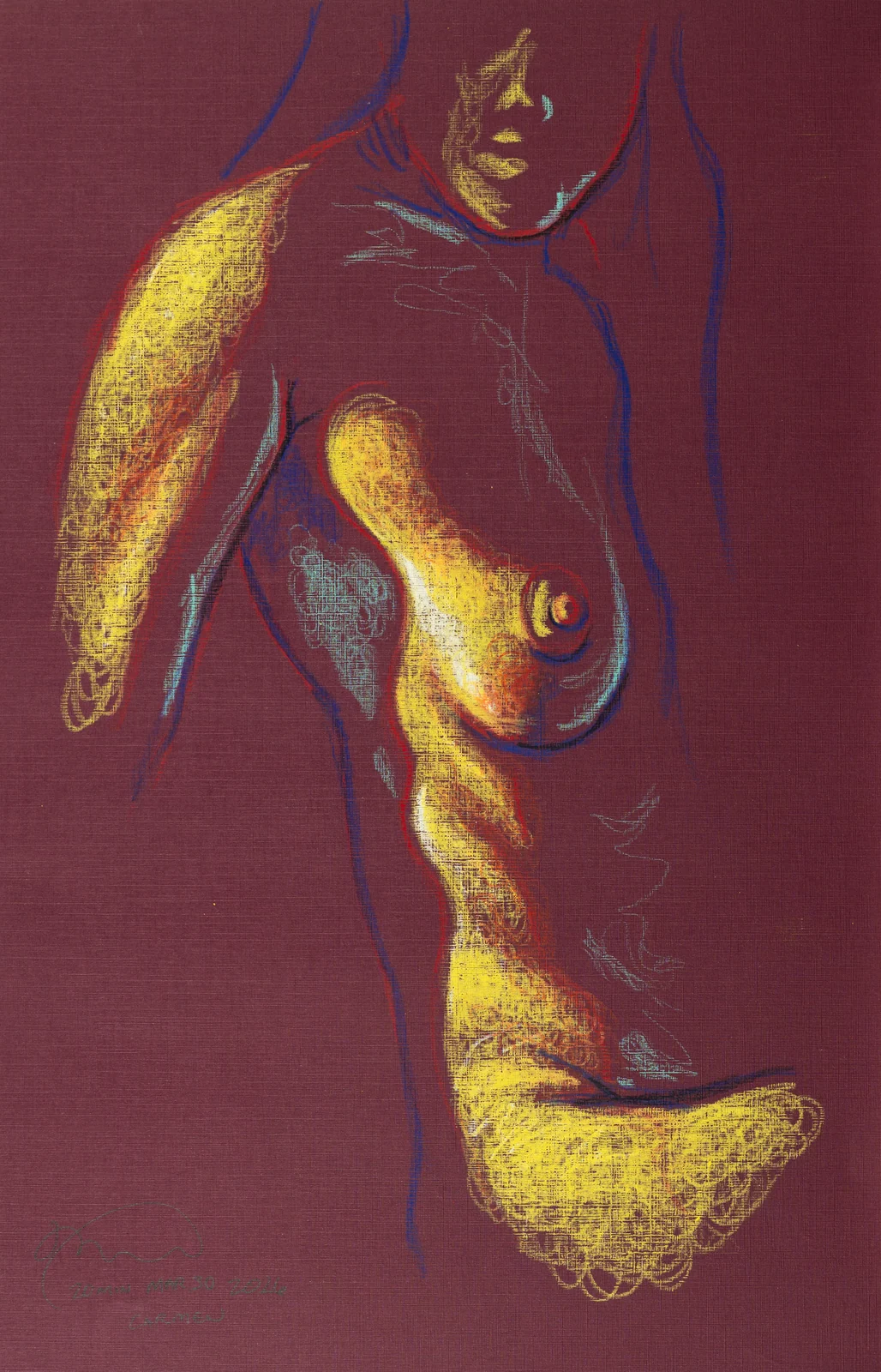 Seated figure, front view by Riley Adamson