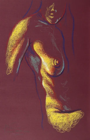 Seated figure, front view by Riley Adamson