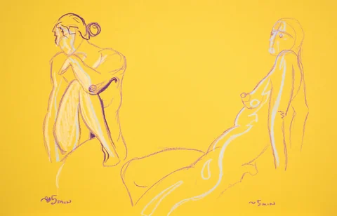 Gesture sheet, 2 poses by Riley Adamson