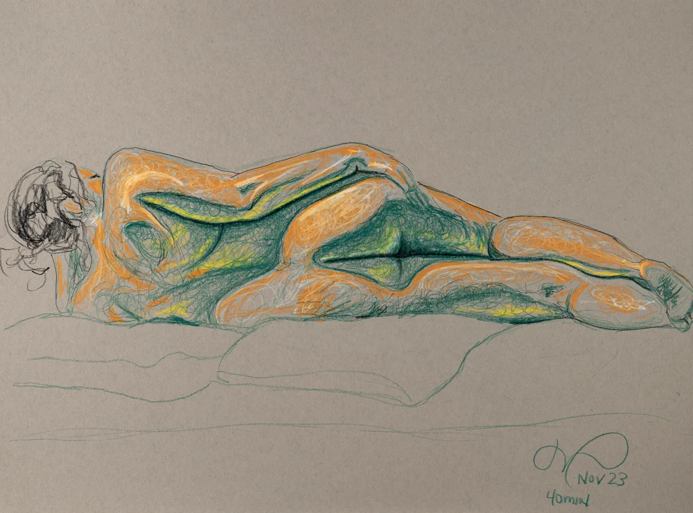 Lying-side figure, side view by Riley Adamson