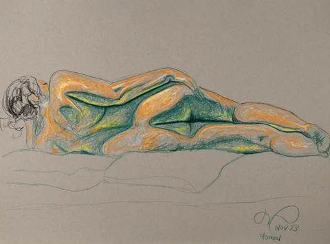 Lying-side figure, side view by Riley Adamson